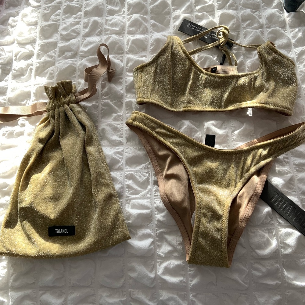 NWT Triangl Gold Bikini Set